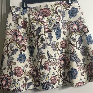 Loft floral embroidered A line skirt